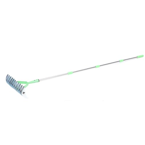 Hochleistungs Stroh Rake 1,7M Legierungsstahl Rasenfänger mit Ergonomischem Griff Zum Entfernen von Toter Gras und Lockern des Bodens von AMAKO