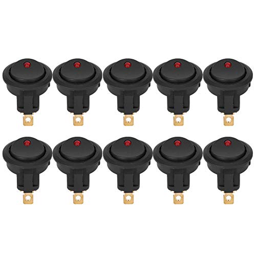 Rocker Schalter SPST 3 Pin Wasserdicht Rund LED Silver Terminal Ein Aus Schalter,für Marine Boote Autos 12V 20A 10 Stück Rocker Schalter SPST 3 Pin Wasserdicht Rund LED Silver Terminal Ein Aus Schalter,für Marine Boote Autos 12V 20A 10 Stück von AMAKO