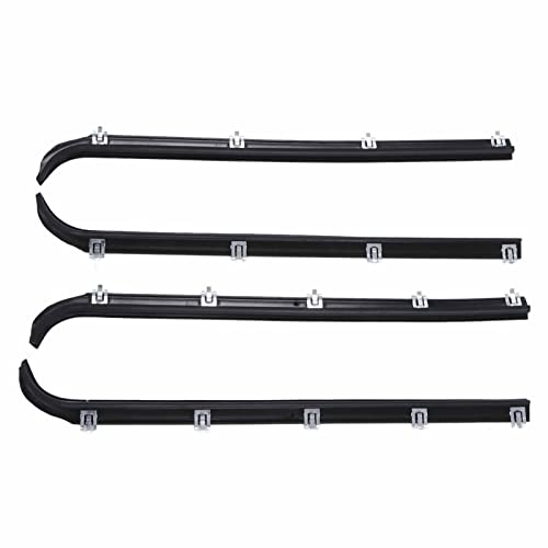 Window Sweep Weatherstrip Kit 4 Stück, Premium Gummi Dichtung Ersatz für LKW der F Serie in Voller Größe und Bronco, Haustür 1987-1997 von AMAKO