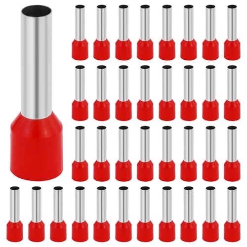 110Stk Aderendhülsen 10mm2 18mm Lang Aderendhülse Teillisoliert PVC Kabel-Verbinder aus Kupfer verzinnt (10mm²x18mm) von AMANDELIZABE