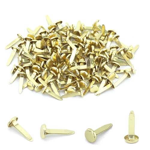 120 Stück Mini Gold Pushpins, Metall Rundkopf Scrapbook Clips, Pushpin Pattern Pocket Clips, Paper Letter Clips für Schule, Büro, Basteln DIY (Gold) von AMANDELIZABE