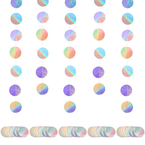 20m Bunt Glitzer Papier Circle Dots Garland,4 Stücke Hängende Iridescent Runde Garland für Geburtstag Hochzeit Party Deko 20m Bunt Glitzer Papier Circle Dots Garland,4 Stücke Hängende Iridescent Runde Garland für Geburtstag Hochzeit Party Deko von AMANDELIZABE