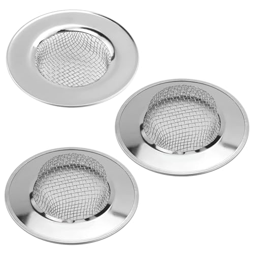 3 Stück Abflusssieb Edelstahl, Abflusssieb, Sieb Waschbecken, Rostfrei 6.4CM Haarsieb Dusche Waschbecken Sieb Abfluss Spüle Abfluss-Sieb Sink Strainer für Küche von AMANDELIZABE