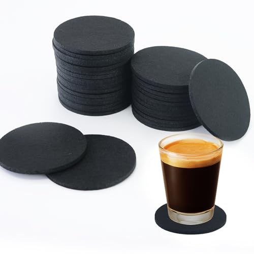 33 Set Filzuntersetzer Rund Glasuntersetzer Untersetzer Filz Untersetzer Gläser Waschbarer Untersetzer Rutschfester Hitzebeständiger für Tassen Tisch Bar Getränke von AMANDELIZABE