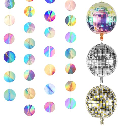 4 StüCke 52 Ft Bunt Glitzer Papier Circle Dots Garland, Girlande Geburtstag,Girlanden, mit 6 22 Zoll Ballons,HäNgende Iridescent Runde Garland für Geburtstag Hochzeit Party Deko 4 StüCke 52 Ft Bunt Glitzer Papier Circle Dots Garland, Girlande Geburtstag,Girlanden, mit 6 22 Zoll Ballons,HäNgende Iridescent Runde Garland für Geburtstag Hochzeit Party Deko von AMANDELIZABE