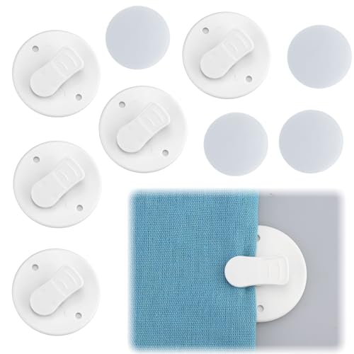 6 Stück Duschvorhang Clips 2 Zoll Schutz Spritzschutz Clips Selbstklebende Duschvorhang Clips Winddichte Schutz Clips Klammern Weiß Duschvorhang Zum Halten Duschvorhang Vorhang Cleveres Zubehör von AMANDELIZABE