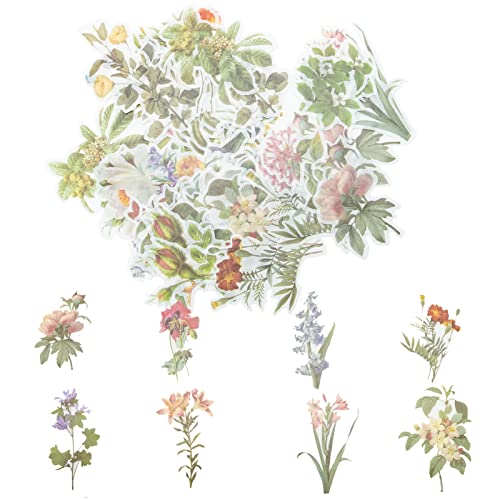 60 Stück Blumen-Aufkleber, Scrapbooking, Blumen, Aufkleber, Vintage, dekorative Blumenaufkleber, für Scrapbooking, Tagebuch, Möbel, mit 1 Klammern 60 Stück Blumen-Aufkleber, Scrapbooking, Blumen, Aufkleber, Vintage, dekorative Blumenaufkleber, für Scrapbooking, Tagebuch, Möbel, mit 1 Klammern von AMANDELIZABE