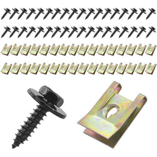 66 STK Blechmutter Schraube Mutter Clip Kit: 33 KFZ Karosserieschrauben 33 U Typ Kotflügelclip Blechmuttern Befestigung Clips, Karosserie Klemmen Schnappmutter Set, Blechschrauben 66 STK Blechmutter Schraube Mutter Clip Kit: 33 KFZ Karosserieschrauben 33 U Typ Kotflügelclip Blechmuttern Befestigung Clips, Karosserie Klemmen Schnappmutter Set, Blechschrauben von AMANDELIZABE
