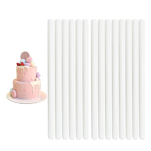 AMANDELIZABE 14 Stück Tortenstützen, 30 cm Wiederverwendbar Zweistöckige Torten Stützen, Kuchenstützen Dübelstangen für mehrstöckige Torte Gestufte Kuchen Stapelung von AMANDELIZABE