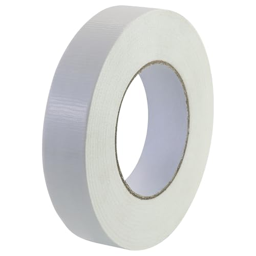 AMANDELIZABE Panzertape 1 Rolle 25mm x 55m, Gewebeband Weiß Panzerband extra stark Gewebeklebeband Stärke Duct Tape wasserfest von AMANDELIZABE