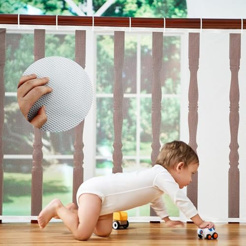 Erhöhtes Langlebiger Treppen Schutznetz Kinder Mit 4 Anti-Kollisions-Ecken, Geländer Sicherheitsnetz, Treppenschutznetz für Kinder, Safety Net, Treppe Geländer Zaun Mesh (2m x 78cm) von AMANDELIZABE