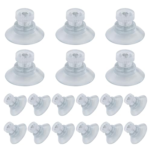 Saugnapf mit Gewinde und Rändelmutter, 18 Stück PVC Saugnäpfe Ø25mm, Transparente Saugknöpfe ohne Bohren, Saugknopf Haken Extra Stark für Fenster, Auto, Dekoration, Aufhängung Saugnapf mit Gewinde und Rändelmutter, 18 Stück PVC Saugnäpfe Ø25mm, Transparente Saugknöpfe ohne Bohren, Saugknopf Haken Extra Stark für Fenster, Auto, Dekoration, Aufhängung von AMANDELIZABE