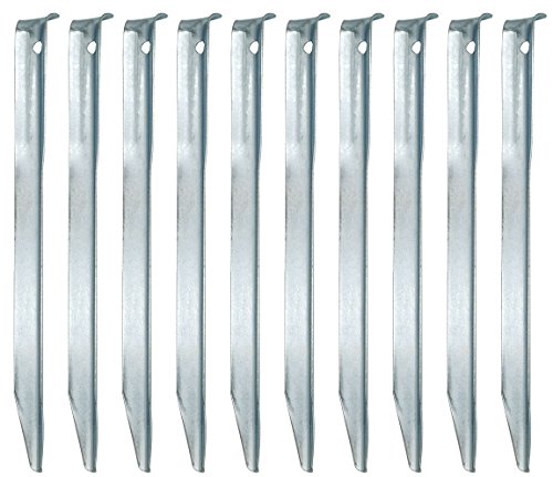 AMANKA 10 XL Stahl Zelt-Heringe V-Profil 230x23mm stabile Zeltnägel Sand-Boden Camping Set Erdnägel leicht lang verzinkt von AMANKA