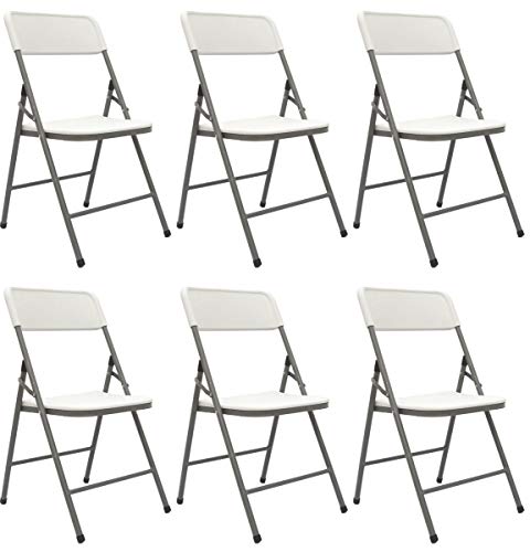 AMANKA 150kg Klappstuhl 6er Set - 50x46x83 Wetterfest Klappbar - Kunststoff Balkonstuhl Gartenstuhl von AMANKA