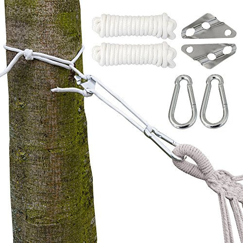 AMANKA 190kg Hängematten Befestigung - 6m Seil - Reißfeste Baum Aufhängung mit Karabiner Haken von AMANKA
