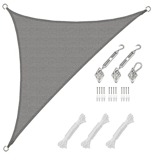 AMANKA 2,5x2,5x3,5 UV Sonnensegel Dreieck Wasserdurchlässig - Sonnenschutz Terrassenüberdachung mit Befestigung - Sonnendach Dreieckig Terrasse Balkon Wohnwagen Carport - Pool Segel Sichtschutz Garten von AMANKA