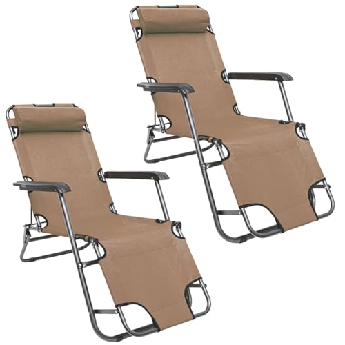 AMANKA 2er Set: 153x60 Relaxliege Garten Liegestuhl Klappbar - Gartenstuhl mit Liegefunktion - Sonnenliege Faltbar - Campingliege Leicht - Gartenliege Wetterfest Strandliege Relaxsessel Outdoor Liege von AMANKA
