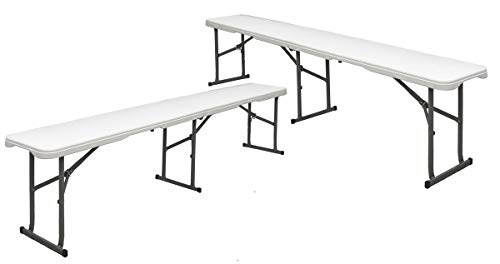 AMANKA 300kg Bierbank - 184x30x43 Rattan-Optik Wetterfest Klappbar Kunststoff Bank Camping Sitzbank von AMANKA