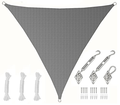 AMANKA 3x3x3 UV Sonnensegel Dreieck Wasserdurchlässig - Sonnenschutz Terrassenüberdachung mit Befestigung - Sonnendach Dreieckig für Terrasse Balkon Wohnwagen Carport - Pool Segel Sichtschutz Garten von AMANKA