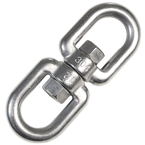 AMANKA 420kg XL Hängesessel Drehwirbel 10x125mm Edelstahl Swivel Hängestuhl Befestigung Boxsack Aufhängung Geschlossen von AMANKA