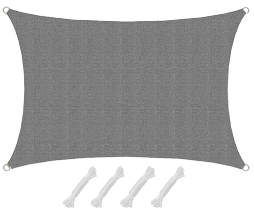 AMANKA 90% UV Schutz: Sonnensegel Rechteckig 1,5x2m - Wasserdurchlässig & Atmungsaktiv - Viereck Sonnensegel Pergola Sonnensegel Trampolin Sonnenschutz Carport Whirlpool Sonnendach Sonnenschutz Pool von AMANKA