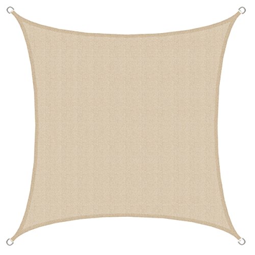 AMANKA 3x3 UV Sonnensegel Quadratisch Wasserdurchlässig - Sonnenschutz Balkon Terrassendach Sichtschutz Garten Sonnensegel Quadrat Sonnendach Terrasse Trampolin Pergola Wohnwagen Pool Teich Camping von AMANKA