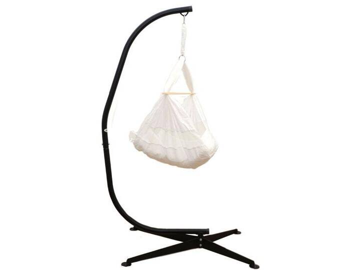 AMANKA Babywippe Komplettset Babywiege mit Gestell Federwiege aus Baumwolle Schaukel, Babyschaukel mit Matratze Netzstoff Seitenwänden und Zubehör von AMANKA