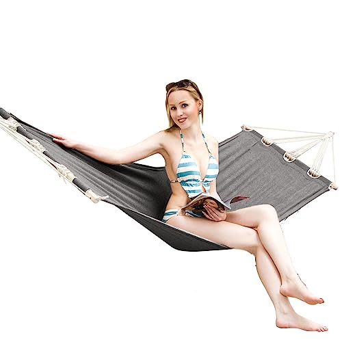 AMANKA Bis 100kg: Outdoor Stabhängematte 1 Person - 190x80cm Hängematte Outdoor Hängeliege ohne Gestell - Hängematte mit Stange - Garten Hängematte für Balkon Schaukelliege Indoor Liege zum Aufhängen von AMANKA