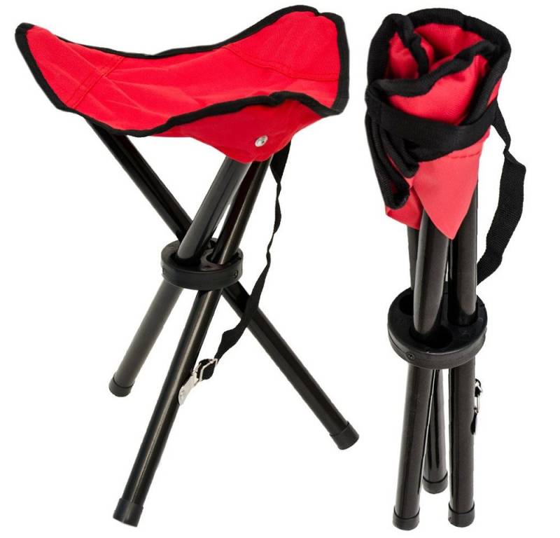 AMANKA Campinghocker 28 x 36 cm Dreibein Hocker - Camping Falthocker - Klapphocker Angeln, Outdoor Klappsitz bis 150 kg - Angelhocker - Festivalhocker Tragbar von AMANKA