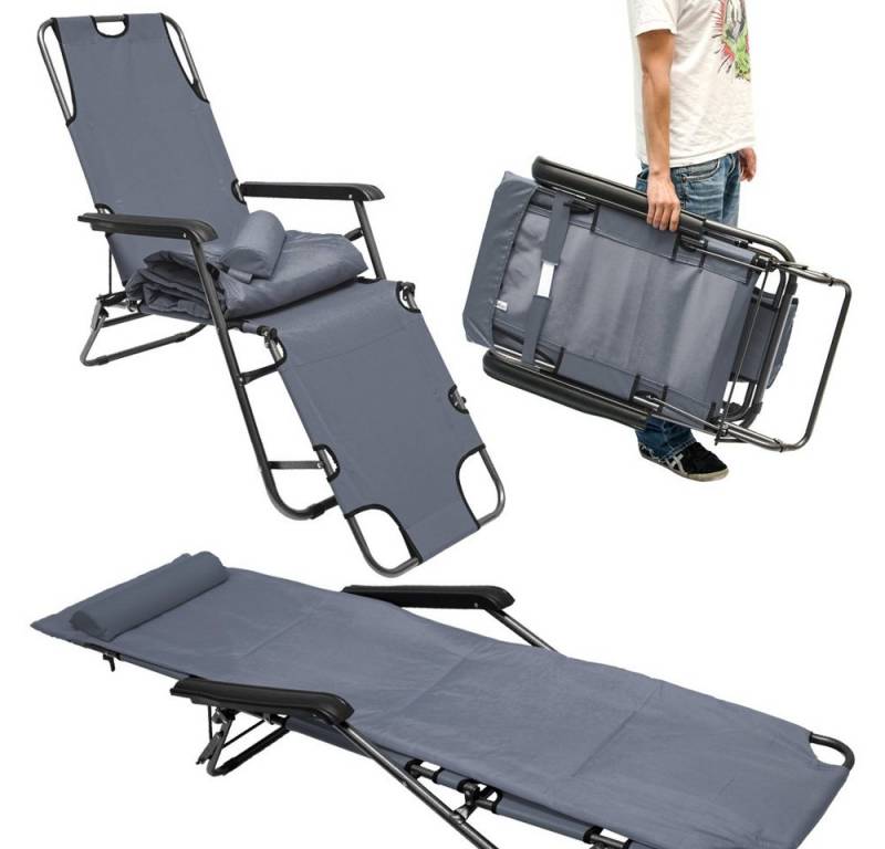 AMANKA Gartenliege 178x60 cm Garten Liegestuhl Klappbar Outdoor, Sonnenliege bis 100 kg - Verstellbarer Gartenstuhl - Liege Klappbar von AMANKA