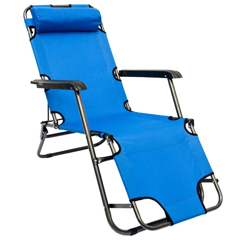 AMANKA Campingstuhl Campingstuhl Liegestuhl Freizeitliege Sonnenliege, Campingliege Liege 153cm Blau von AMANKA