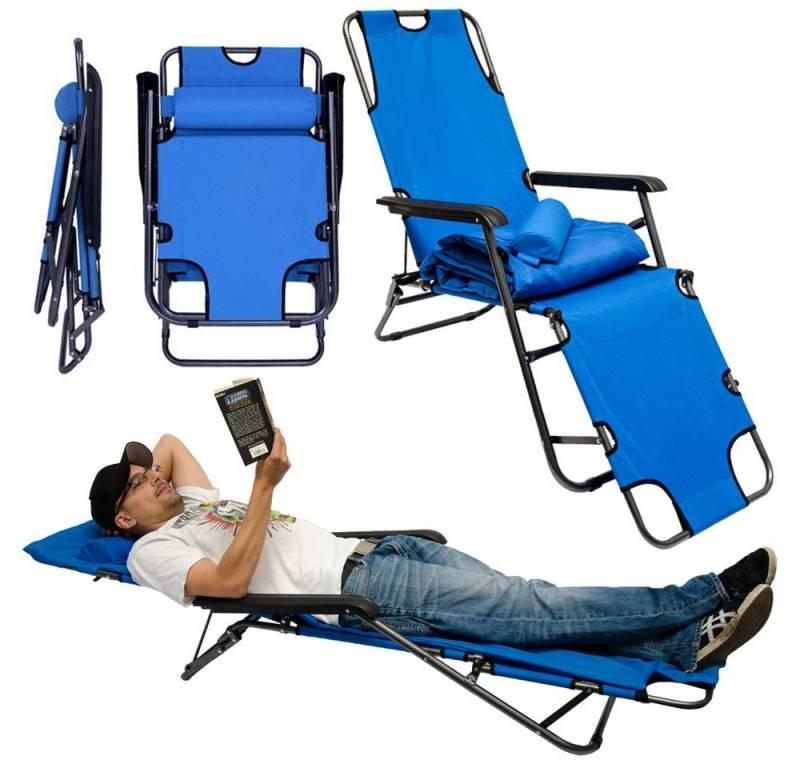 AMANKA Gartenliege 178x60 cm Garten Liegestuhl Klappbar Outdoor, Sonnenliege bis 100 kg - Verstellbarer Gartenstuhl - Liege Klappbar von AMANKA