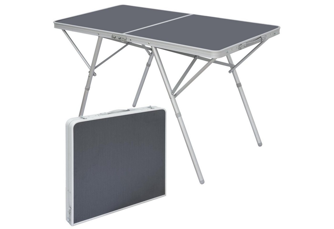 AMANKA Campingtisch Standfester Aluminium Campingtisch Klapptisch, 120x60x70cm Alutisch grau von AMANKA