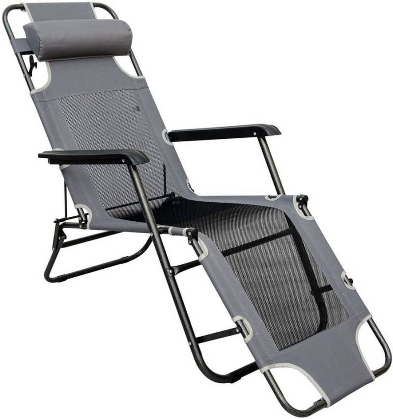 AMANKA Gartenliege 178 x 60 cm - Liegestuhl für Garten & Balkon - Klappbare Campingliege, Sonnenliege bis 100 kg - Verstellbarer Gartenstuhl - Liege Klappbar von AMANKA