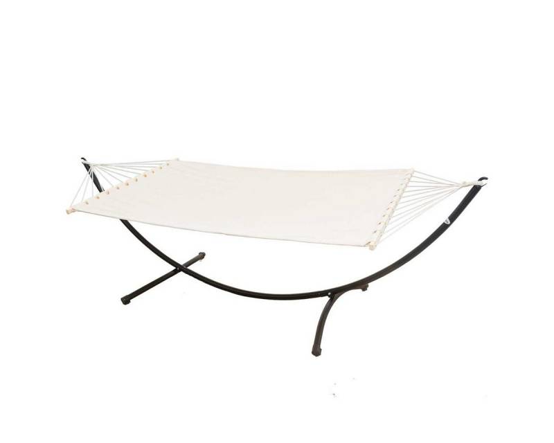 AMANKA Hängematte mit Gestell - 200 x 120 cm Doppelhängematte für 2 Personen - Baumwolle, XL Stabhängematte - Outdoor Relaxliege für Garten, Terrasse und Balkon von AMANKA