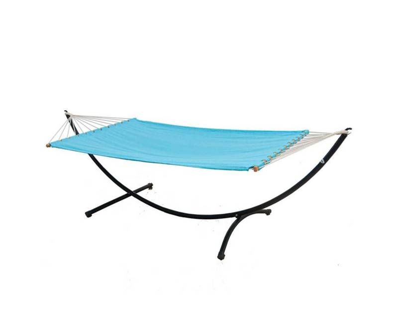 AMANKA Hängematte mit Gestell - 200 x 120 cm Doppelhängematte für 2 Personen - Baumwolle, XL Stabhängematte - Outdoor Relaxliege für Garten, Terrasse und Balkon von AMANKA