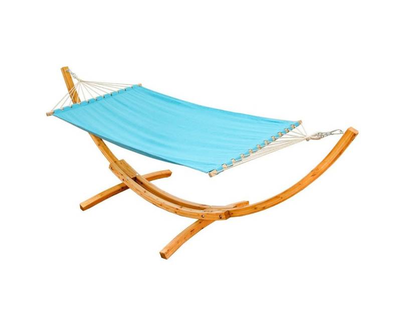 AMANKA Hängematte mit Gestell aus Holz - 200 x 120 cm Doppelhängematte für 2 Personen, XL Stabhängematte - Outdoor Relaxliege für Garten, Terrasse und Balkon von AMANKA