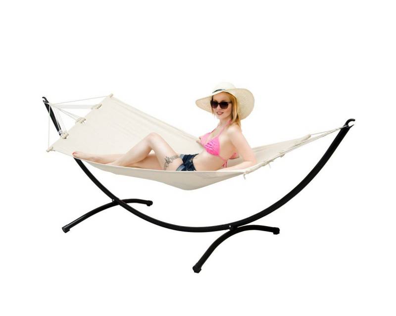AMANKA Hängestuhl mit Gestell - 190 x 80 cm Stabhängematte für Garten, Terrasse & Balkon, Outdoor Relaxliege - Freistehende Hängeliege mit Ständer aus Metall von AMANKA