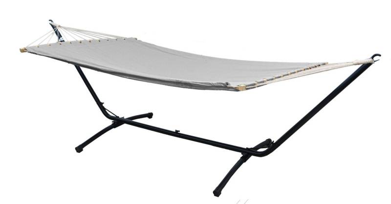 AMANKA Hängematte mit Gestell - 200 x 120 cm Doppelhängematte für 2 Personen - Baumwolle, XL Stabhängematte - Outdoor Relaxliege für Garten, Terrasse und Balkon von AMANKA