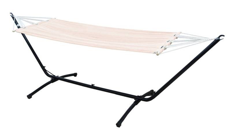 AMANKA Hängematte mit Gestell - 200 x 120 cm Doppelhängematte für 2 Personen - Baumwolle, XL Stabhängematte - Outdoor Relaxliege für Garten, Terrasse und Balkon von AMANKA