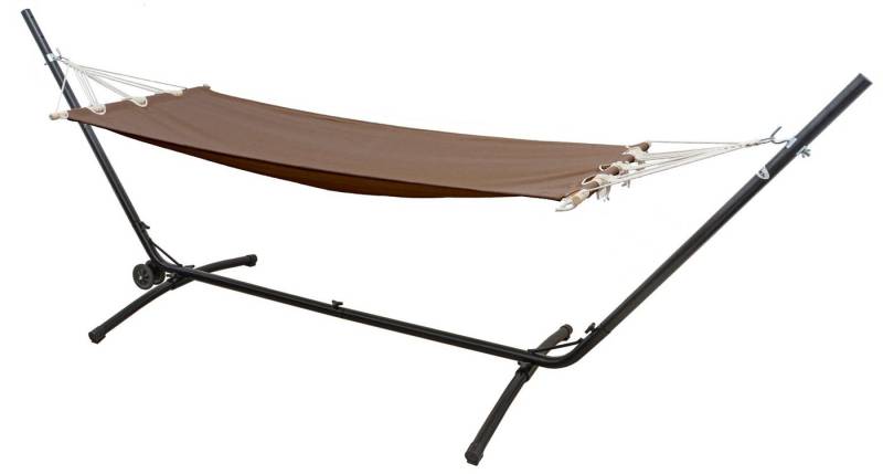 AMANKA Hängematte mit Gestell auf Rollen - 190 x 80 cm Stabhängematte - Garten & Balkon, Outdoor Relaxliege - Freistehende Hängeliege mit Ständer aus Metall von AMANKA