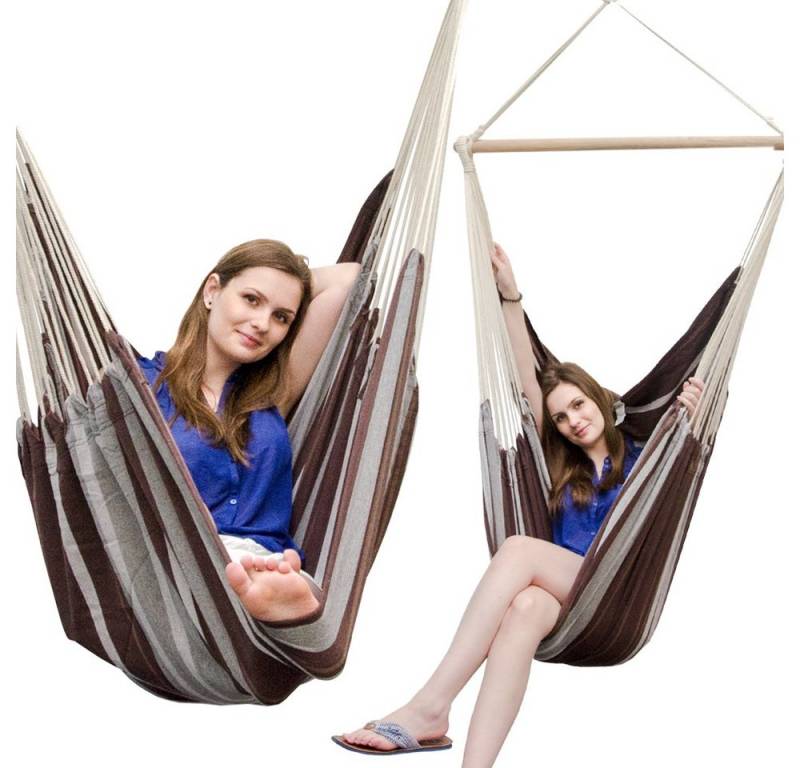 AMANKA Hängestuhl XXL Hängesessel Hängestuhl für 2 Pers.+360° Swivel, 185x130cm Hängesitz bis 150 kg von AMANKA