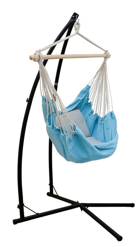 AMANKA Hängestuhl mit Gestell - Outdoor Hängesessel mit 2 Kissen für Garten und Balkon, 130 x 95 cm Hängesitz für Kinder und Erwachsene - Indoor Relaxsessel von AMANKA