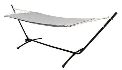 AMANKA Höhenverstellbare Outdoor Hängematte mit Gestell 2 Personen - 335x100 Hängemattengestell mit Rollen - 200x120 Hängematte für Garten mit Gestell - Hängematte für Balkon Hängeliege mit Gestell von AMANKA