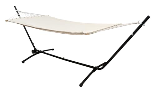 AMANKA Höhenverstellbare Outdoor Hängematte mit Gestell 2 Personen - 335x100 Hängemattengestell mit Rollen - 200x120 Hängematte für Garten mit Gestell - Hängematte für Balkon Hängeliege mit Gestell von AMANKA