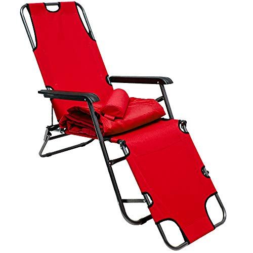 AMANKA Liegestuhl klappbar 180x60cm - leichte Klappliege bis 100kg Relaxstuhl Gartenstuhl Campingstuhl von AMANKA