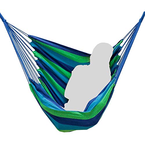 AMANKA Sitz-Hängematte 110x145cm Hängesessel bis 150kg Reise Hängestuhl Garten Hängeschaukel Outdoor Hängesitz Gestreift von AMANKA