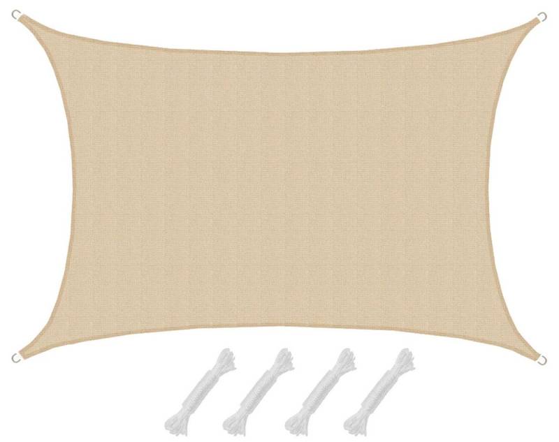 AMANKA Sonnensegel mit UV Schutz - 6 x 4 m Winddurchlässig für Garten, Terrasse & Balkon, Wasserdurchlässiges HDPE Sonnenschutzsegel - Überdachung Rechteckig von AMANKA