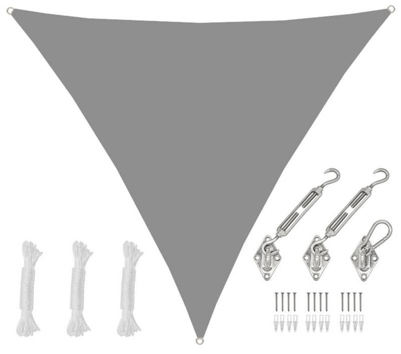 AMANKA Sonnensegel mit UV Schutz - 4 x 4 x 4 m Wasserdicht - Sonnenschutz Garten & Balkon, Polyester Sonnenschutzsegel Dreieckig - Überdachung mit Regenschutz von AMANKA