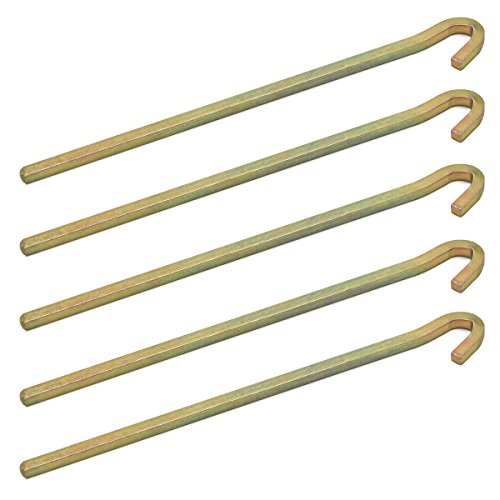 AMANKA Stahl-Hart 5 Vierkant Zelt-Heringe Erdnägel 220x6mm Bodenanker Camping-Zeltnägel Erdanker Robust Stabil Verzinkt von AMANKA